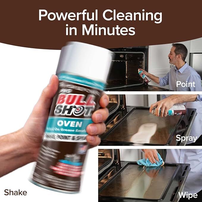 Bull Shot Oven Pro, AS SEEN ON TV, Cling Foam Melts Away Baked-On Grease, Char & Food In Minutes, Professional Strength, Shake, Point & Spray, Made in the USA, Ovens, Racks, Drip Pans & Broilers