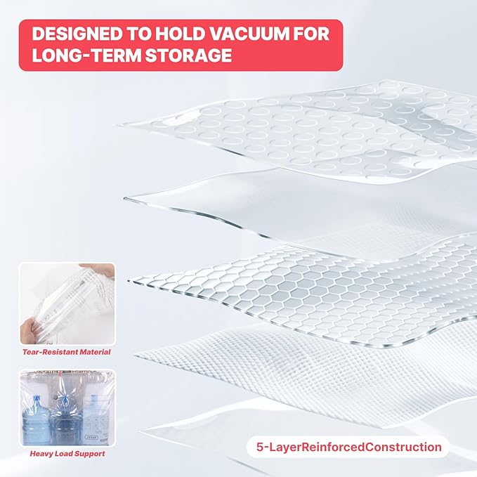 IDEATECH 8Pack Vacuum Storage Bags with Electric Pump, Jumbo Vacuum Seal Bags for Clothing, Bedding & Blankets, Heavy Duty Compression Space Saver with Airtight Seal, Closet & Under Bed Storage-4L+4XL