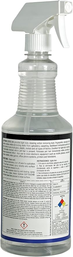 Gliptone Static X Static Eliminator, Removes Dust, Fingerprints, Pet Hair, Lint. Safe for use on Glass, Plastics, Metal and All Types of Fabrics, Computer Monitors, Mobile Devices (32 Fl Oz)