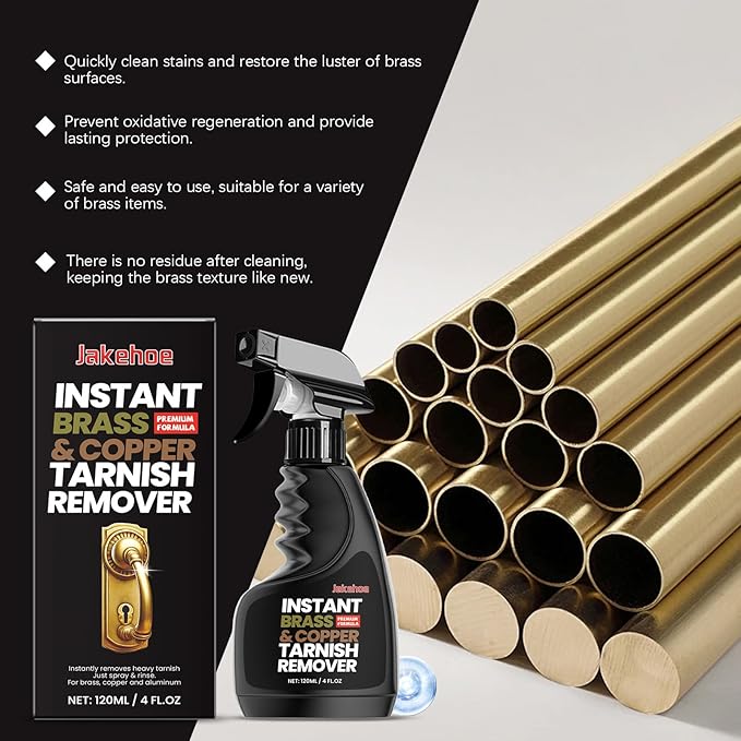 2PCS 120ML Brass Copper Polish,Instant Brass Copper Cleaner Tarnish Remover,Long-Lasting Shine,Metal Polishing Cleaner Cream