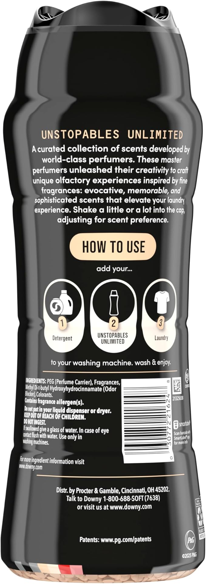 Downy Unstopables Unlimited Collection In Wash Laundry Scent Booster Beads, No. 26, Fine Fragrance, Long Lasting Fresh Scent Beads, 21.1 oz