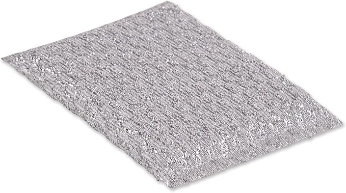 RSVP International Kitchen Cleaning Collection Gentle Scrubbing Sponge for Non-Stick Cookware, Porcelain & Glass, Dishwasher Safe, 5x3.5, Silver
