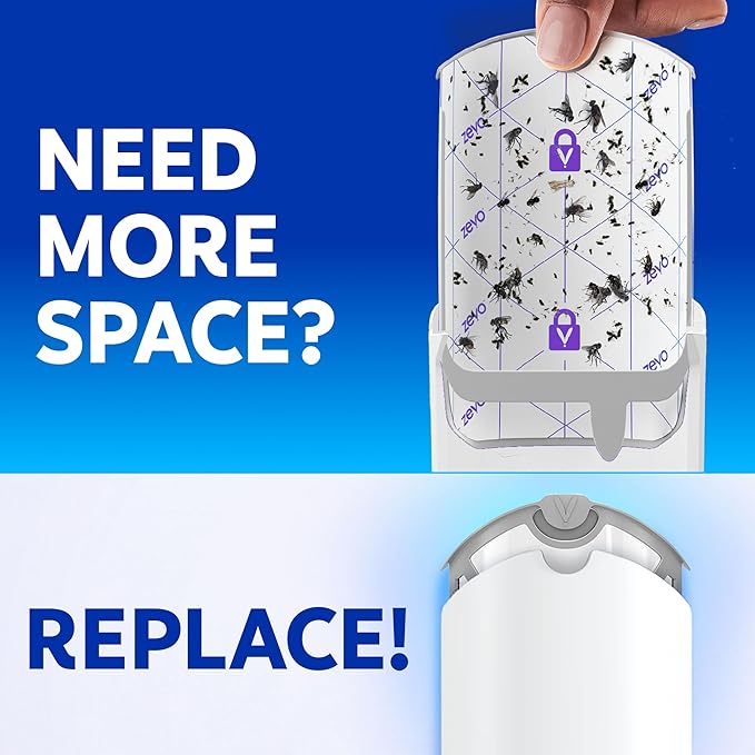 Zevo Flying Insect Trap Official Refill Cartridges - Fits Both Zevo Trap & MAX Indoor Fly Trap - Authentic Trap+Lock Technology to Catch Gnats, House & Fruit Flys (10 Official Refill Cartridges)