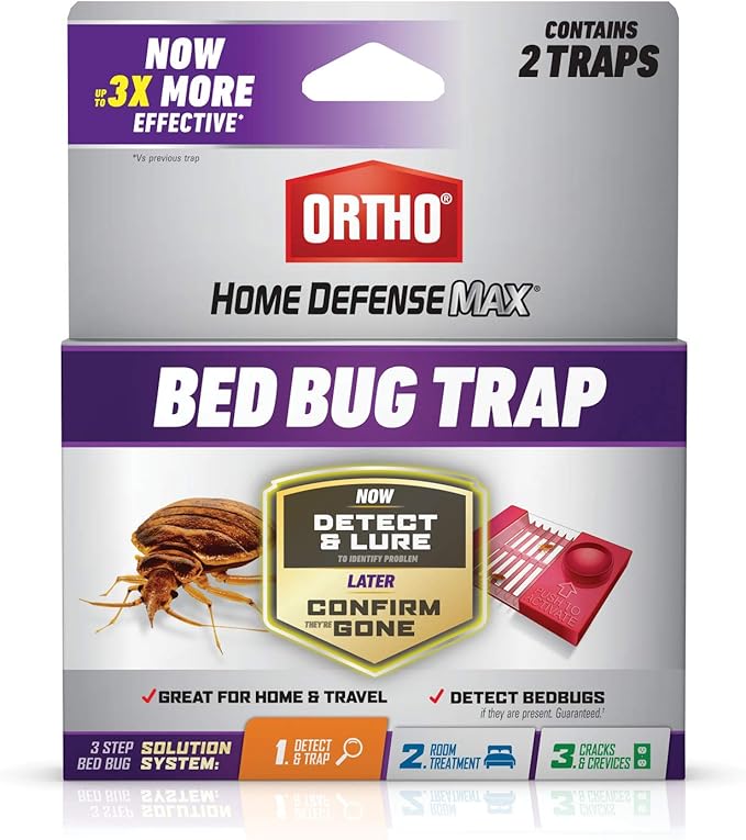 Ortho Home Defense Max Bed Bug Trap, Detect Bed Bugs in Homes and While Traveling, 2 Traps in Each Package (Pack of 10)