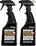 Flitz Instant Brass and Copper Tarnish Remover - 16oz Bottle of USA-Made Organic Rust Remover Spray (No-Rub) - Removes Stains & Oxidation from Glass & Aluminum - Brass Cleaners That Work (2 Pack)