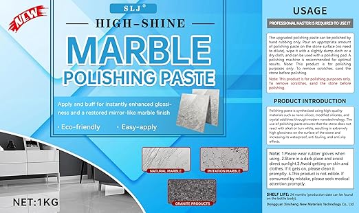 Granite Polishing Paste, Marble Cleaner Countertop, Stone Etch Remover - Professional Polish Compound for Granite, Marble, Quartz & Natural Stone | New Polishing Upgrade, Easier to Use