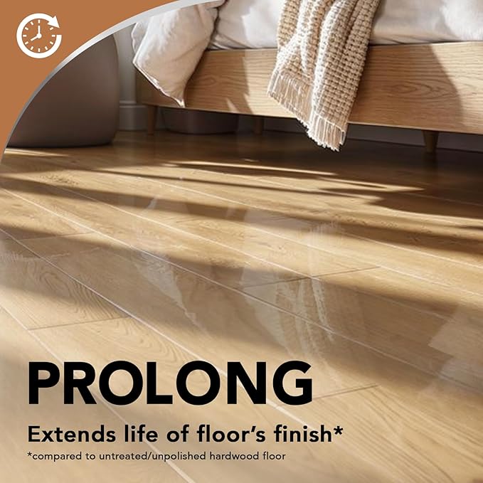 Weiman Wood Floor Polish and Restorer 32 Oz Bundle - High-Traffic Hardwood Floor, Natural Shine, Removes Scratches, Leaves Protective Layer