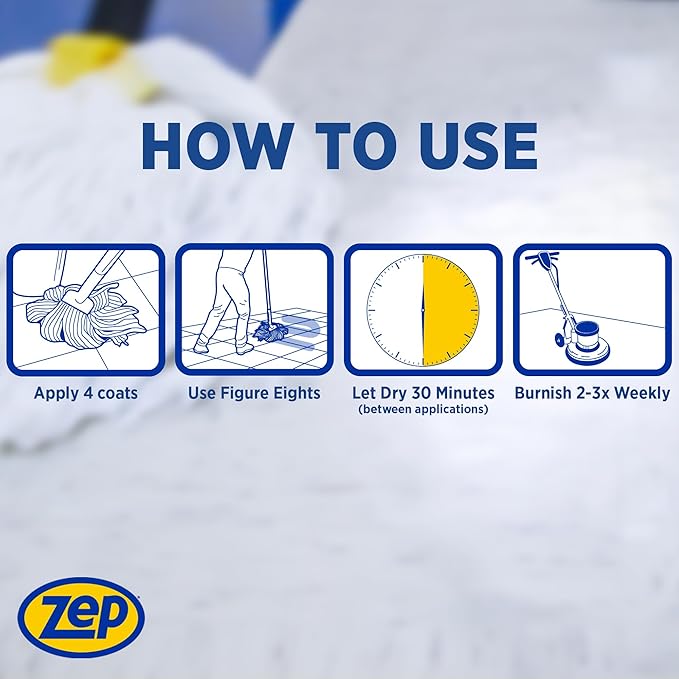 Zep Zuwlff5g Wet Look Floor Finish, 5-Gals. Floor Cleaner, Stripper & Polish