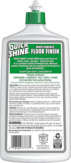 Quick Shine Floor Finish, 27 fl oz (Pack of 4)