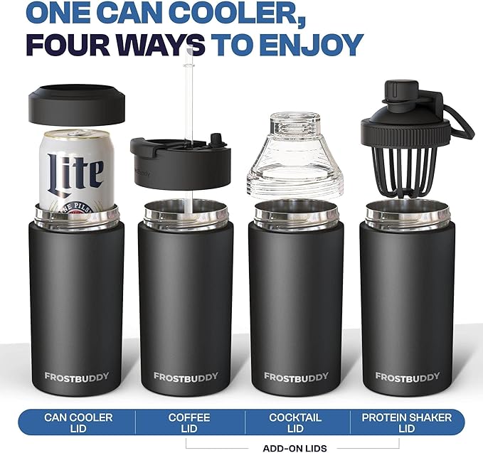 Frost Buddy Universal Can Cooler - Fits all - Stainless Steel Can Cooler for 12 oz & 16 oz Regular or Slim Cans & Bottles - Stainless Steel (Mint Chocolate)