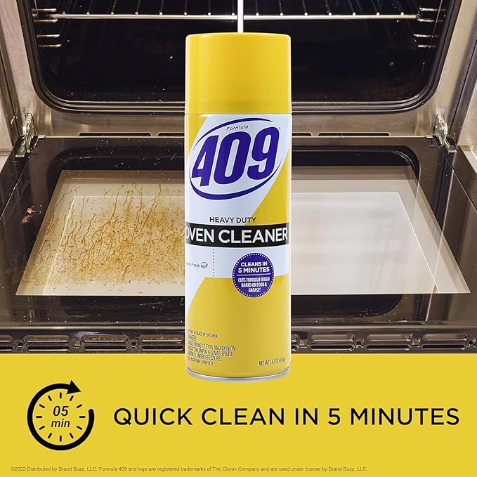 Formula 409 Heavy Duty Spray-On Oven Cleaner, Lemon Scent - Grill and Stove Top Cleaner Cuts Through Grease & Grime on Contact, A Powerful Clean You Can Trust, 14.5 Oz - 6 Pack