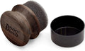 John Boos Oil & Cream Round Applicator for Wood Cutting Boards, Butcher Blocks & Utensils, Walnut - Solid Hardwood Handle, Silver Ion-Treated Sponge, Storage Cap, Easy and Even Application