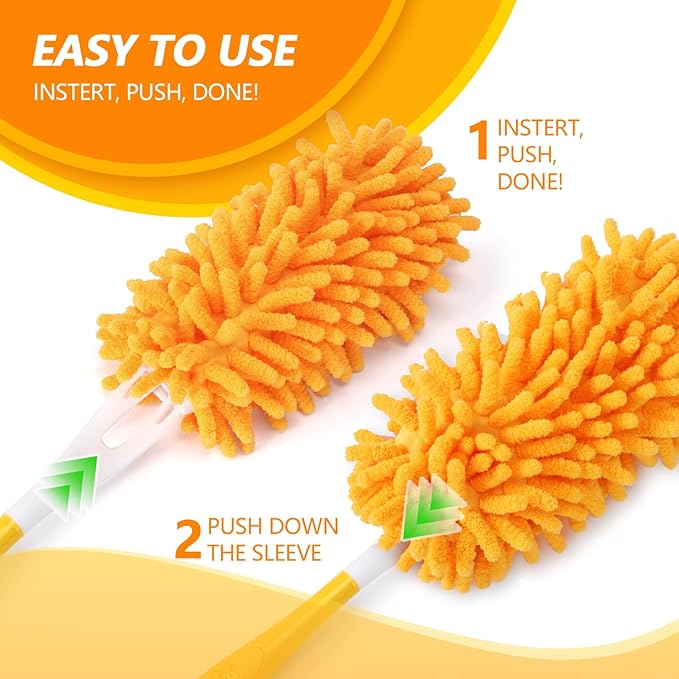 Reusable Duster Refill Compatible with Swiffer Duster Kit - Pet Heavy Duty Duster Refills Fit for Swiffer Extended Handle Duster - Microfiber 360 Duster Refills for Dusting Cleaning, 8 Pack
