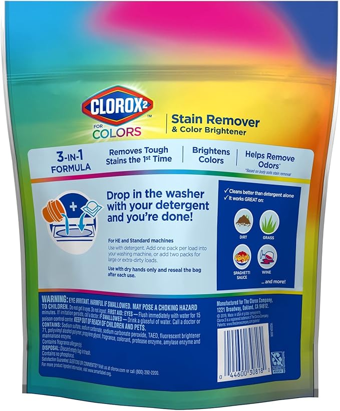 Clorox 2 Laundry Stain Remover and Color Booster Pack, 40 Count
