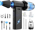 Compressed Air Duster and Vacuum 2 in 1, 180000RPM Powerful Electric Air Duster, 100-Gear Adjustable Ultra Brushless Motor, 8000mAh Rechargeable Air Blower for Computer, Electronics, Car, Home