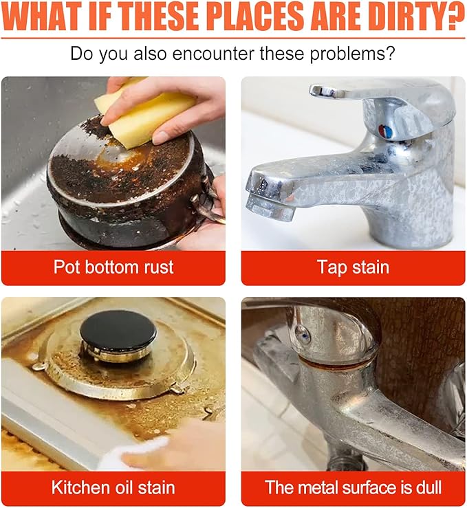 2023 New All Metal Polish Cream,Metal Polishing Paste,Multifunction Rust Remover For Kitchen Stainless Steel/Aluminum/Brass/Copper (1pc)