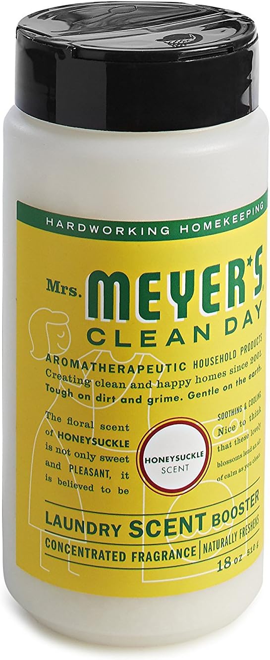 MRS. MEYER'S CLEAN DAY Laundry Booster, Pair with Liquid Laundry Detergent Or Detergent Pods, Honeysuckle, 18 oz