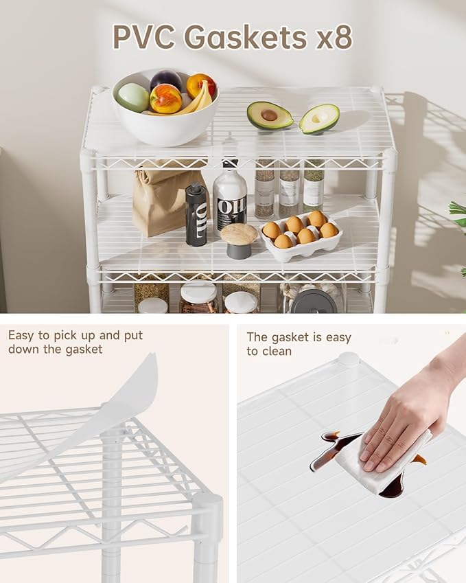 Golpart 8 Tier Adjustable Storage Shelves Heavy Duty Metal Shelf Wire Shelving Unit Organizer Rack for Home Kitchen Office Pantry Room Bathroom Shelving Organizers and Storage Laundry