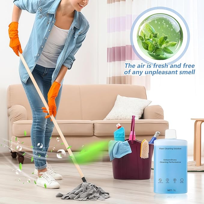 Floor Cleaning Solution Compatible With Roborock Robot Vacuum And Mop Cleaner， Deep Cleans For Multiple Hard Floors, for Robot & Wet Dry Vacuums Mopping Floor Cleaners Solution , 33.8 Fl. OZ(1 Bottle)