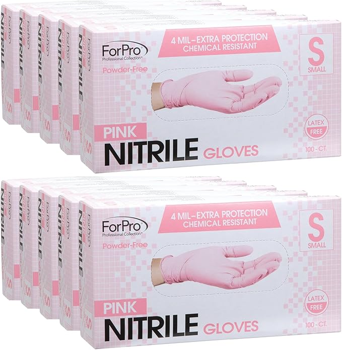 ForPro Disposable Nitrile Gloves, Chemical Resistant, Powder-Free, Latex-Free, Non-Sterile, Food Safe, 4 Mil