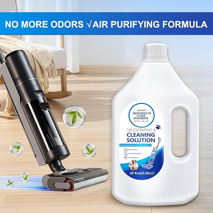 Floor Cleaning Solution, 82 Fl Oz , Deep Cleans for Multiple Hard Floors, Compatible with Tineco S3/S5/S7 Pro & iFloor 3/5 (No Steam), Deep Deodorization Pet-Friendly, Stain-Busting & Fresh-Scented