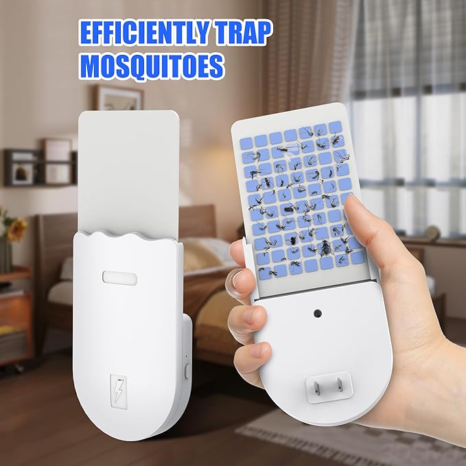 Indoor UV Fly Trap - Silent Gnat & Fruit Fly Catcher with Night Light, 400 sq.ft Coverage