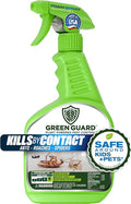 Green Guard Pest Control Spray - Indoor & Outdoor Killer of Ants, Roaches, Spiders & Other Crawling Insects, Safe Around Children & Pets, Plant-Based, Pleasant Scent (Peppermint Hit, 32oz)
