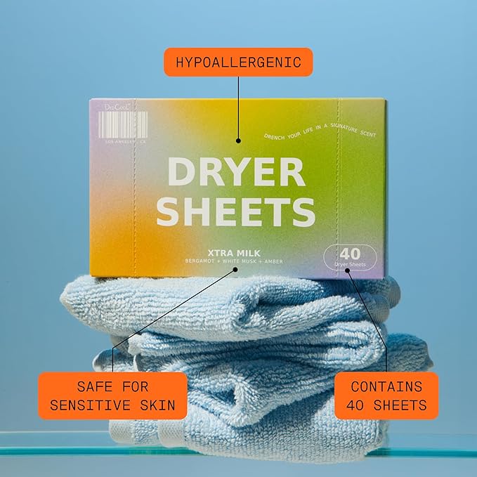 DedCool Xtra Milk Dryer Sheets and Milk Liquid Laundry Detergent | Stain-Removing Formula | Softens & Freshens | Non-Toxic