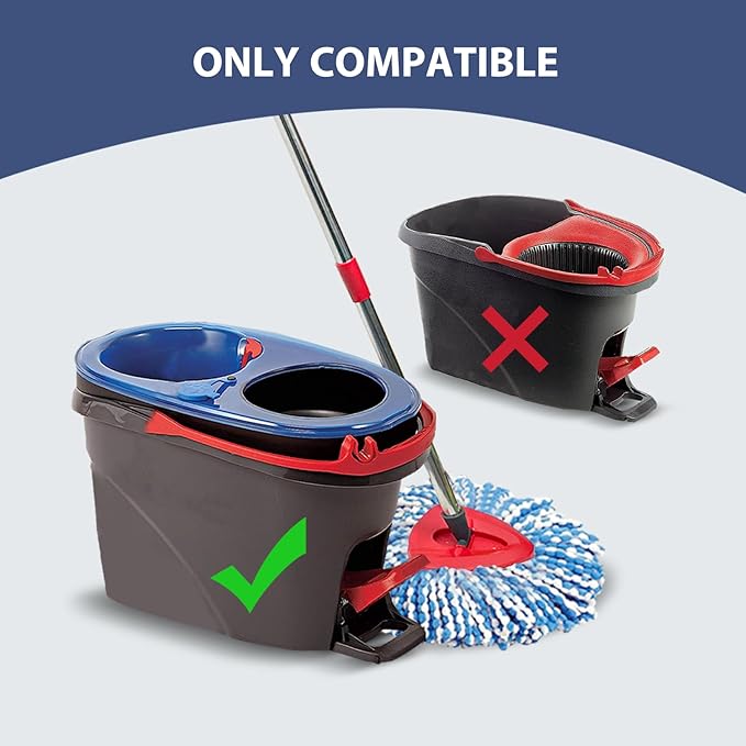 Spin Mop Replacement Set, Includes 2 Mop Head Replacement, 1 Mop Handle (30-58in Adjustable 4-Section Pole), 1 Spin Base