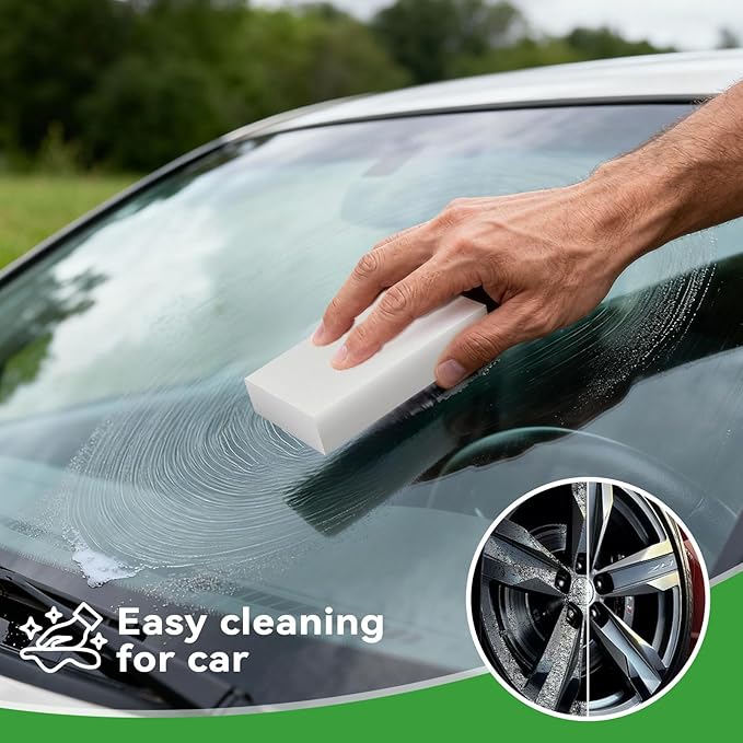 Magic Sponge Erasers, Water-Activated Cleaning Sponge, Multi-Purpose Melamine Foam Cleaner for Kitchen, Bathroom, Walls, Shoes & Car Interior – Durable, Non-Scratch & Reusable (100)