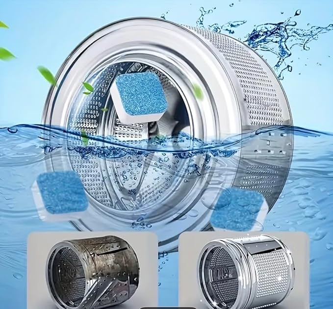QYQOST Washing Machine Cleaner Tablets, Deep Cleaning Descaler for Front Loader and Top Load Washer, 1 Year Supply