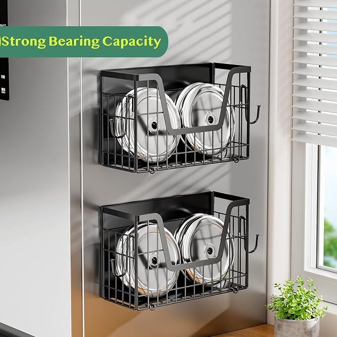 Magnetic Spice Rack, Magnetic Shelf for Fridge, Pantry Organizers & Storage, Kitchen Organization, Fridge Organizer, Kitchen Organizers and Storage, Magnetic Paper Towel Holder, (Black)