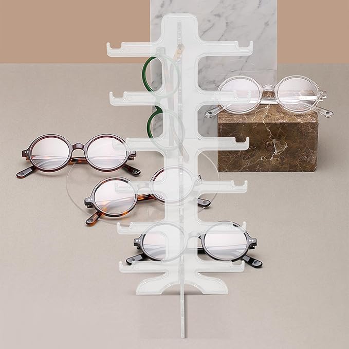Multi-Tier Sunglasses Rack Glasses Stand Holder 6-Layer Plastic Eyewear Display Organizer for Home Storage