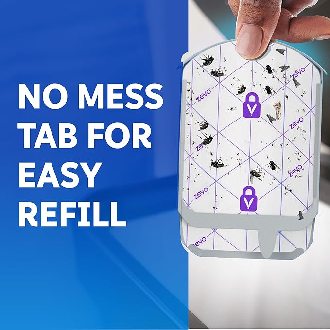 Zevo Flying Insect Trap Official Refill Cartridges - Fits Both Zevo Trap & MAX Indoor Fly Trap - Authentic Trap+Lock Technology to Catch Gnats, House & Fruit Flys (10 Official Refill Cartridges)