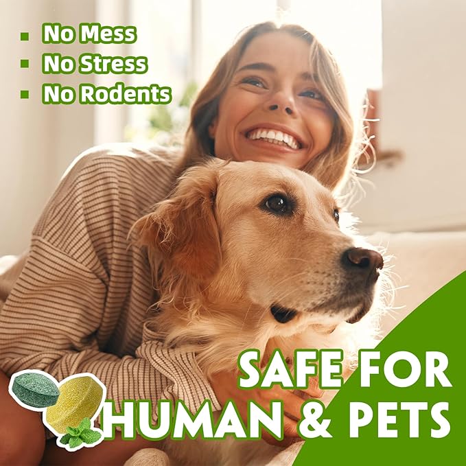 Rodent Repellent with Peppermint Oil – Mouse & Squirrel Deterrent for Car Engines, Garage, Attic – Rat/Mole/Mice Repellent – Indoor Outdoor Use – Alternative to Mouse Trap & Moth Balls.(60 Pack)