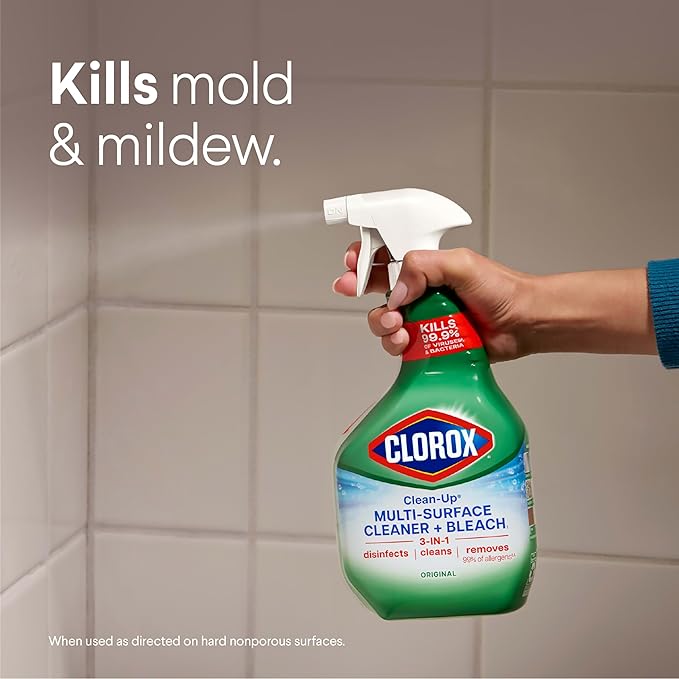 Clorox Clean-Up Multi-Surface Cleaner with Bleach, Original, Spray Bottle, 32 Fl Oz., Pack of 3