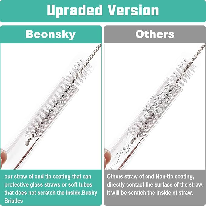 Straw Cleaner Brush for Stanley, 4Pcs Extra Long Color Straw Cleaning Brush for 40oz 30oz 20oz 14oz Stanley Mug and Cleaning More Glass, Stainless,Bottle and Silicone Straw