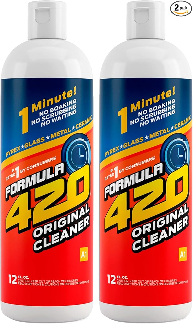 Formula 420 Cleaner - Glass, Metal and Ceramic - 12 Oz. Bottles. 2 Pack