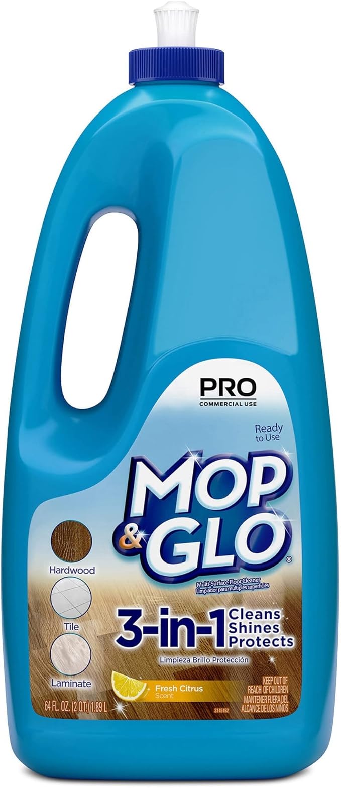 Mop & Glo Multi-Surface Floor Cleaner, Lemon Scent, 64 Oz Bottle, Case Of 6