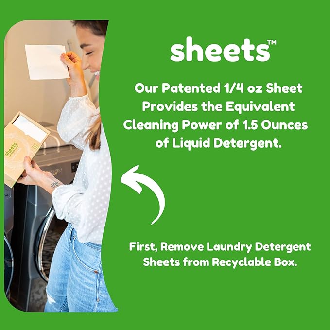 Sheets Laundry Club Bundle - 50 Pack (up to 100 loads) Fresh Linen Detergent Sheets & 40 Pack Lavender Dryer Sheets - New Liquidless Technology, Travel Essential Cleaning Supplies