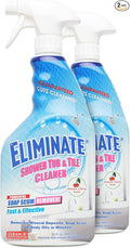 Clean-X Eliminate Shower Tub & Tile Cleaner- 32 fl oz. - Shower Cleaner. Powerful Cleaner removes soap scum and hard water minerals by UNELKO Invisible Shield (2 Pack)