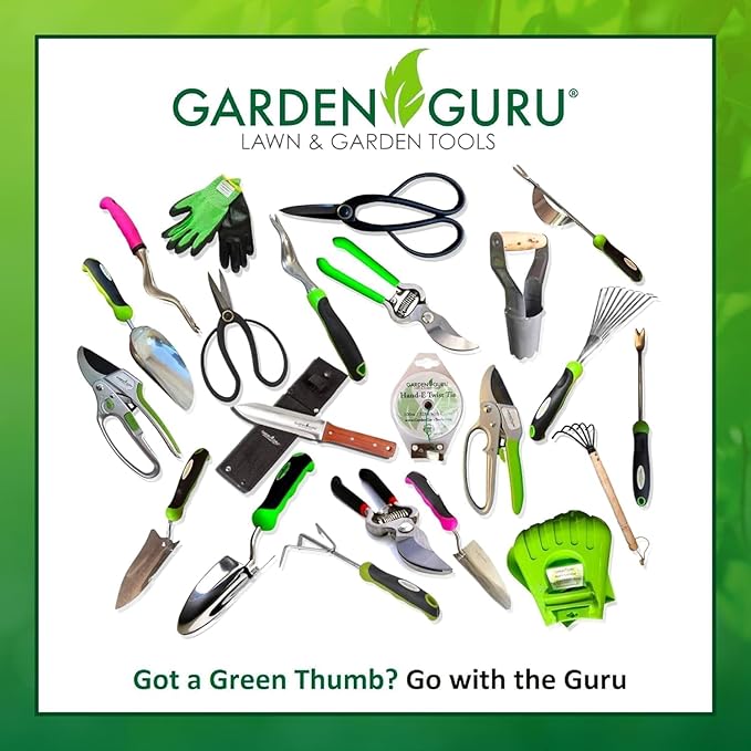 Garden Guru Dandelion Weeder Tool with Fulcrum - Rust Resistant Stainless Steel Weed Puller Weed Puller with Leverage Base, V-Shaped Fork Tip & Ergonomic Handle - for Planting & Weeding (2 Pack)