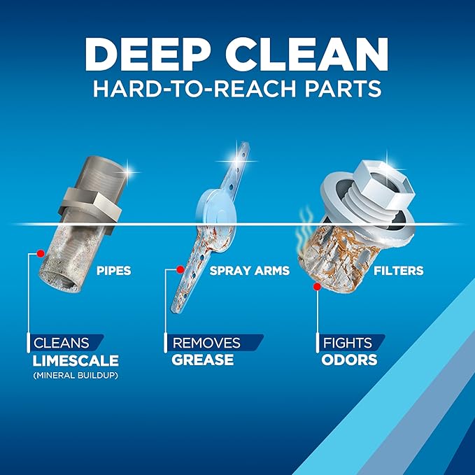 Finish Dishwasher Cleaner Liquid, Deep Cleans Hidden Grease & Limescale, Fights Odors & helps maintain Performance, 1 Year Supply, 8.45oz, (Pack of 8)