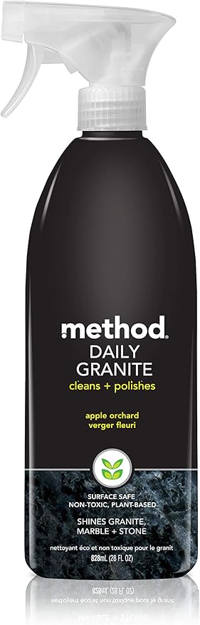 Method Daily Granite Cleaner Spray, Apple Orchard, Cleaning Agent for Granite, Marble, and Other Sealed Stone, 28 fl oz Spray Bottles (Pack of 8)
