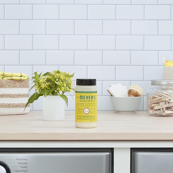 MRS. MEYER'S CLEAN DAY Laundry Booster, Pair with Liquid Laundry Detergent Or Detergent Pods, Honeysuckle, 18 oz