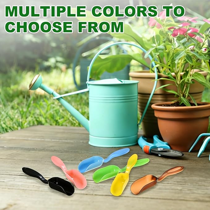 10-Pack Mini Gardening Shovel Spoons, Plastic Garden Soil Scoops for Cultivation Digging Transplanting/Flower Planting/Plant Succulent, Colorful Small Gardening Tools [Blue]