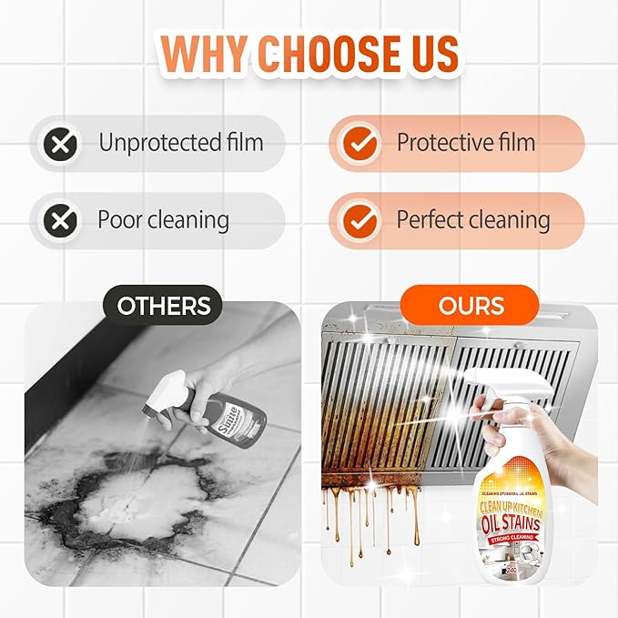 Heavy Duty Degreaser, 2025 New Kitchen Cleaner, Multipurpose Oil Stain Remover, Strong Grill Cleaner for Restaurant, Cleaning Spray for Home Chefs (2)