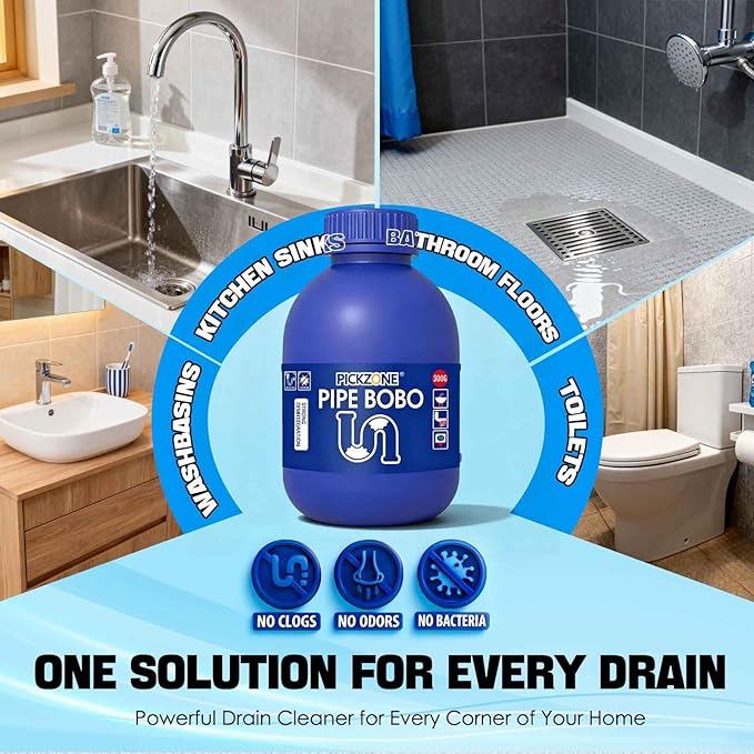 Pipe Bobo Drain Cleaner 2PCS, Drain Opener,Powerful Unclogging, Clog Remover, Shower, Tub, Compatible with All Pipe Materials