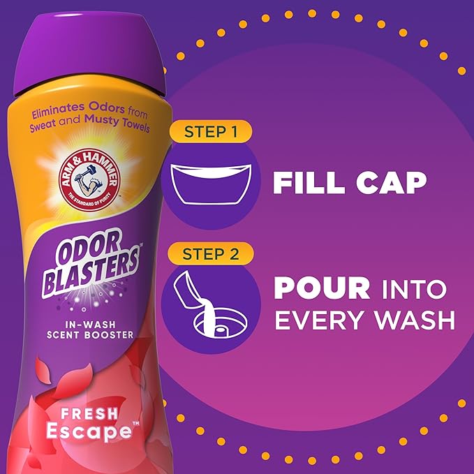 ARM & HAMMER Odor Blasters In-Wash Scent Booster, Laundry Scent Booster Fresh Escape scent, 24 Oz