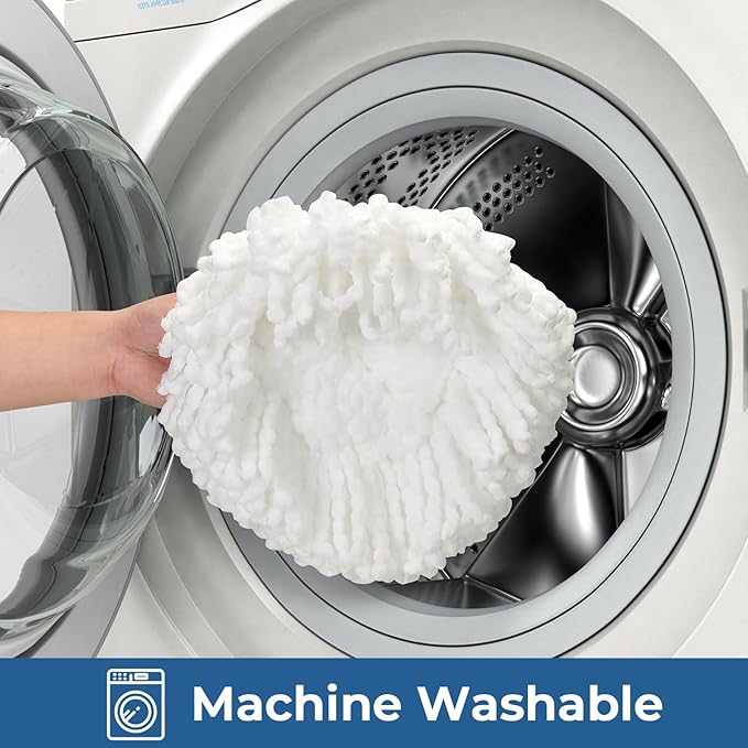 Matthew Cleaning 6Pack White Microfiber Spin Mop Replacement Head Compatible with EasyWring Spin Mop Replace Head-EasyWring High Absorbency,Machine Washable,Microfiber Spin Mop Refills